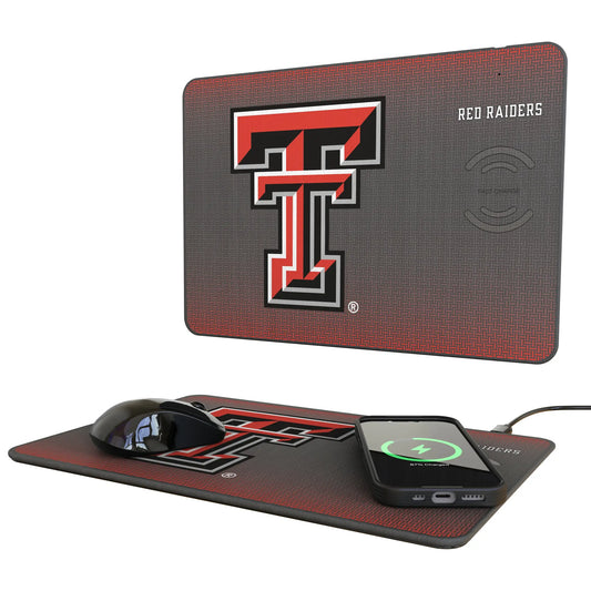 Texas Tech Red Raiders Linen 15-Watt Wireless Charger and Mouse Pad