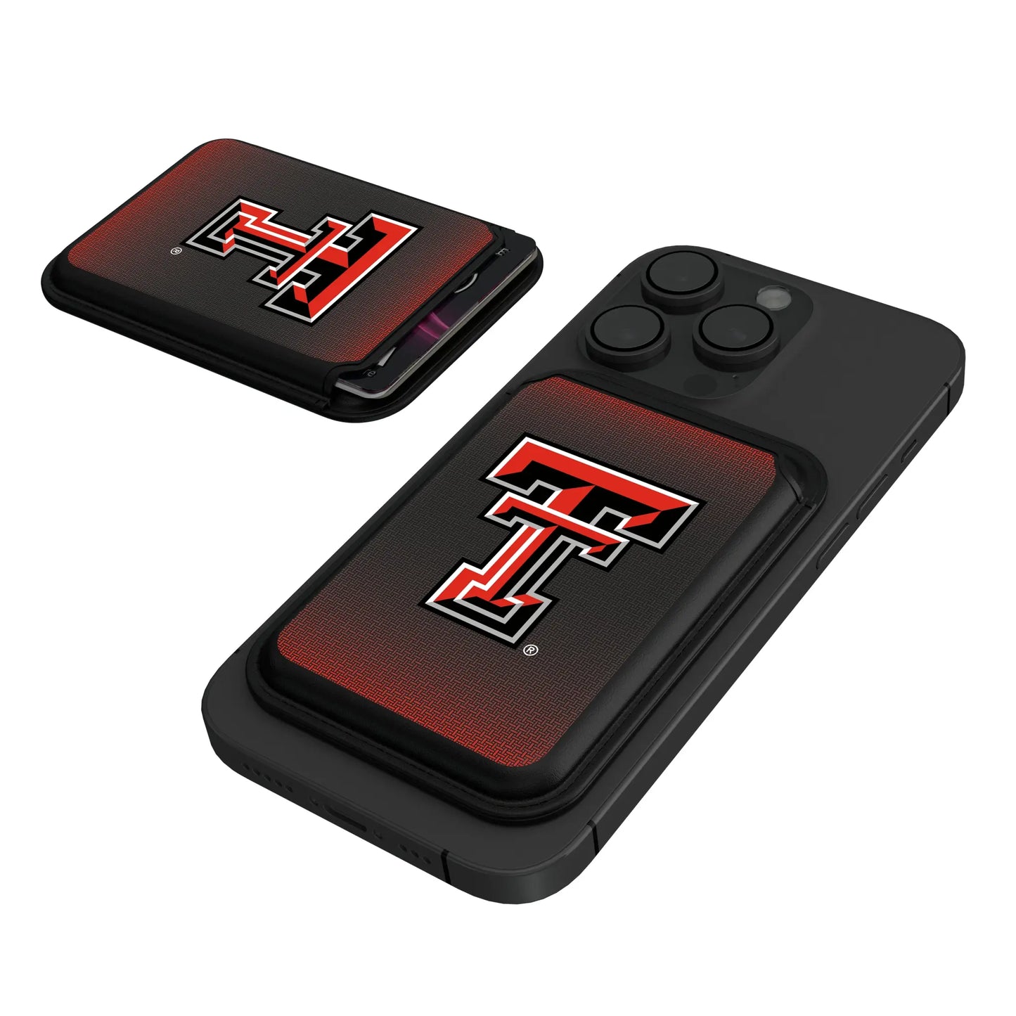 Texas Tech Red Raiders Linen Black Magnetic Credit Card Wallet
