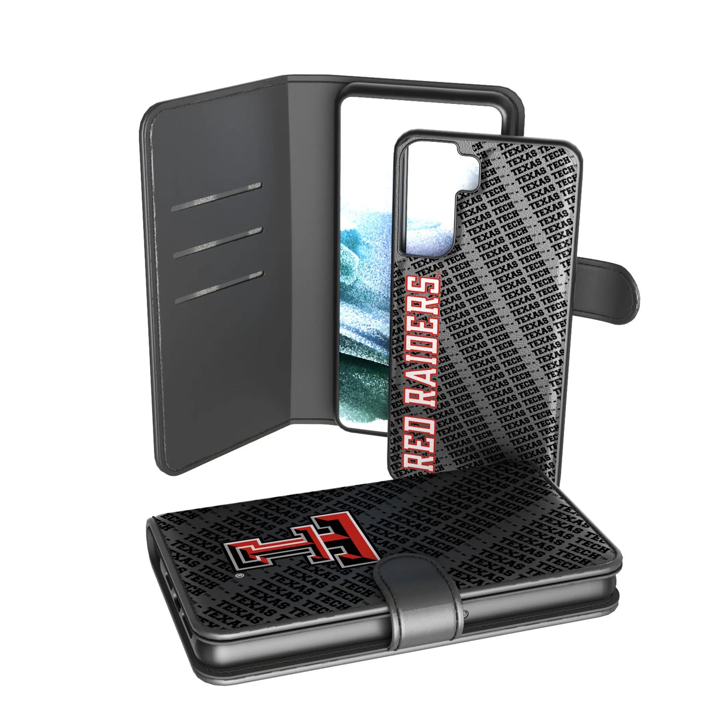 Texas Tech Red Raiders Monocolor Tilt Wallet Phone Case for Apple iPhone