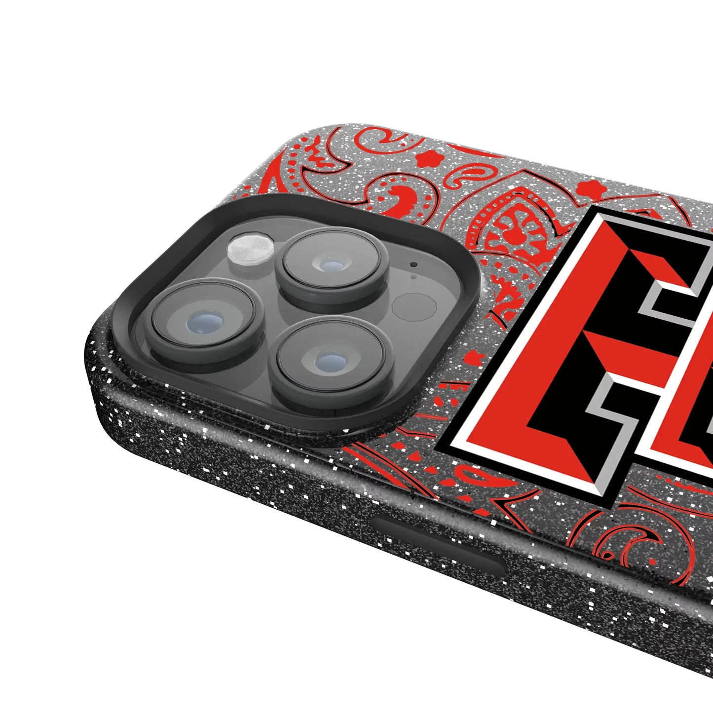 Texas Tech Red Raiders Paisley Black Bling Phone Case for Apple iPhone