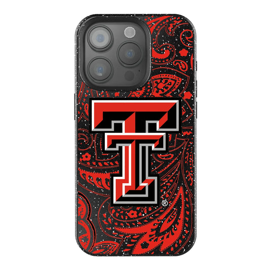 Texas Tech Red Raiders Paisley Black Bling Phone Case for Apple iPhone