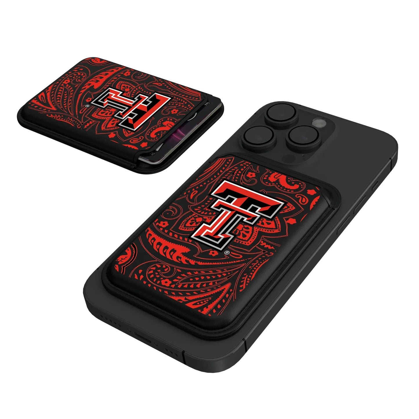 Texas Tech Red Raiders Paisley Black Magnetic Credit Card Wallet