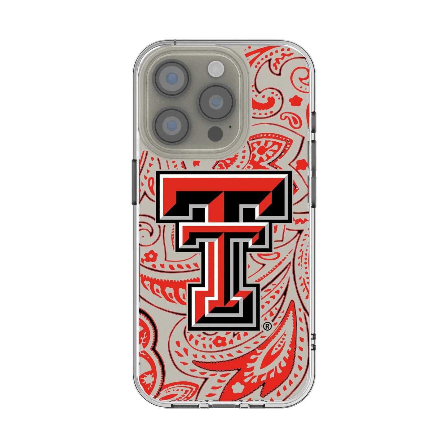 Texas Tech Red Raiders Paisley Clear Phone Case for Apple iPhone