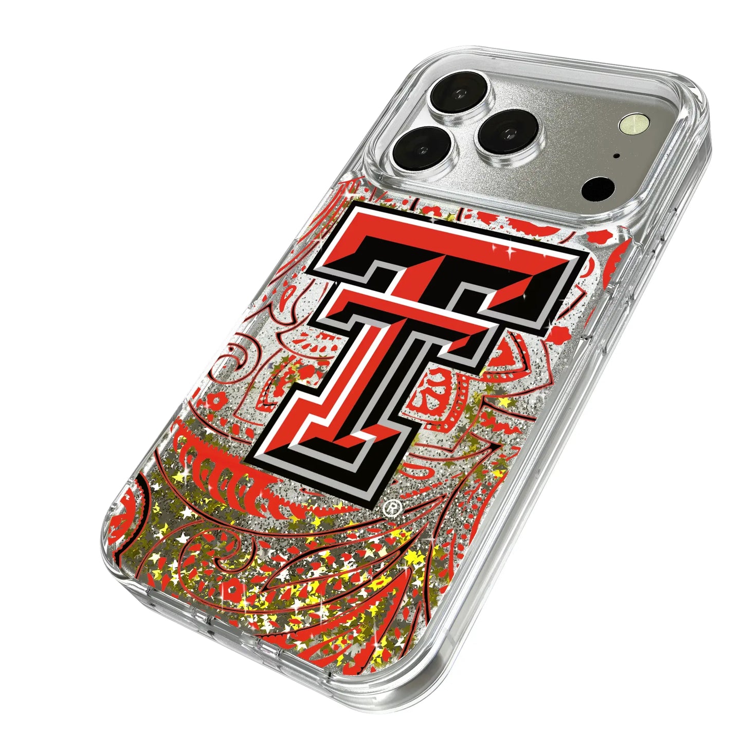 Texas Tech Red Raiders Paisley Glitter Phone Case for Apple iPhone