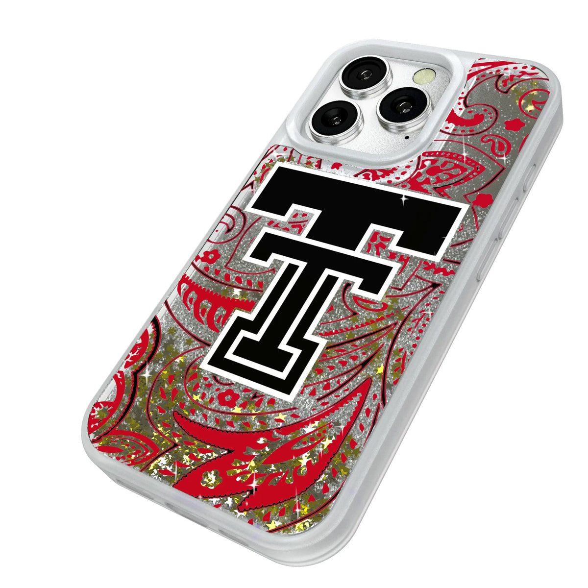 Texas Tech Red Raiders Paisley Glitter Phone Case for Apple iPhone