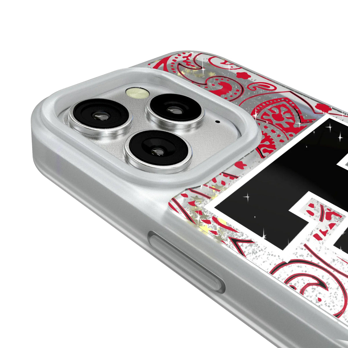 Texas Tech Red Raiders Paisley Glitter Phone Case for Apple iPhone