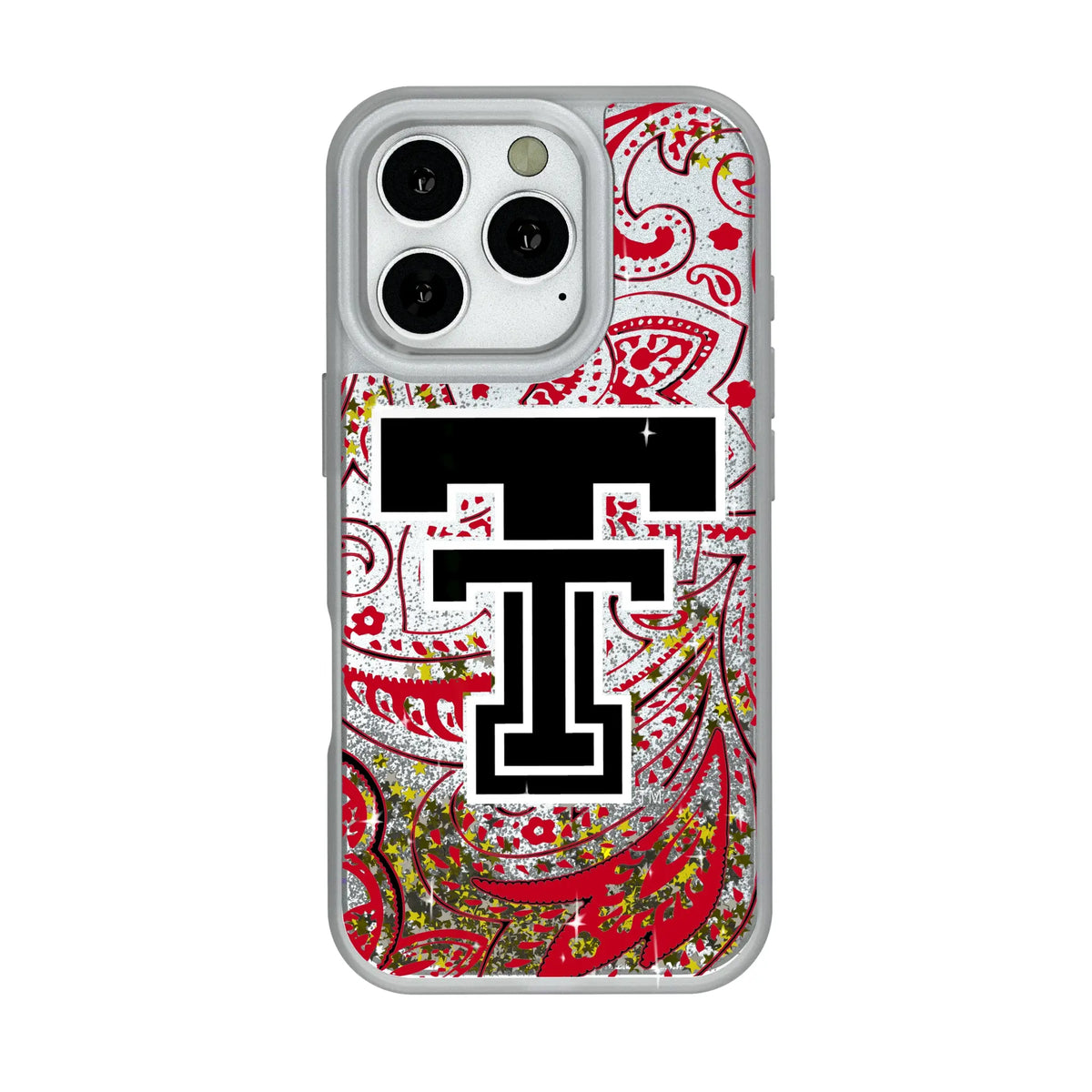 Texas Tech Red Raiders Paisley Glitter Phone Case for Apple iPhone