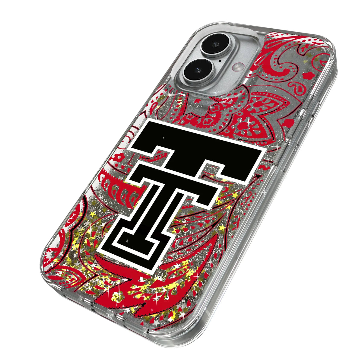Texas Tech Red Raiders Paisley Glitter Phone Case for Apple iPhone