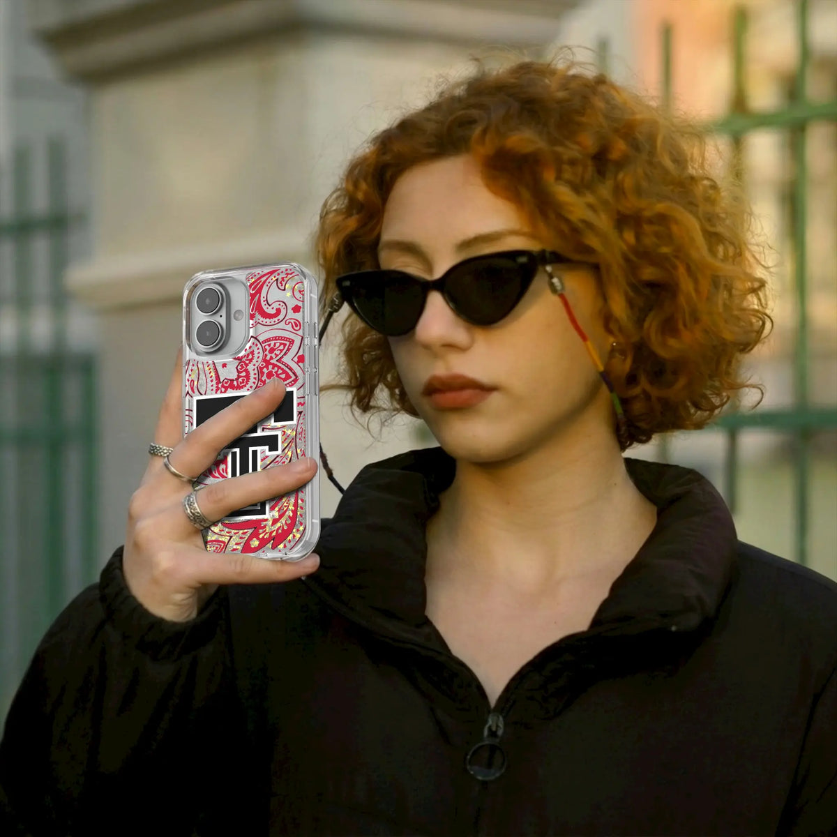 Texas Tech Red Raiders Paisley Glitter Phone Case for Apple iPhone