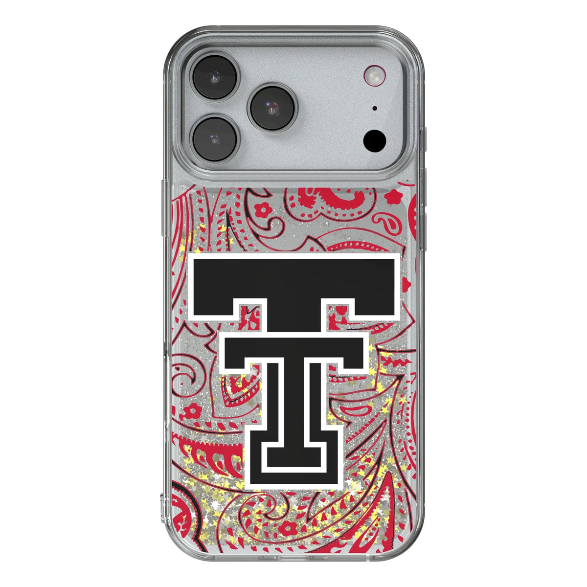 Texas Tech Red Raiders Paisley Glitter Phone Case for Apple iPhone