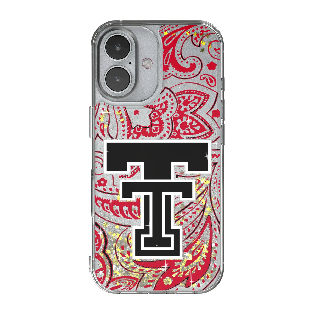 Texas Tech Red Raiders Paisley Glitter Phone Case for Apple iPhone