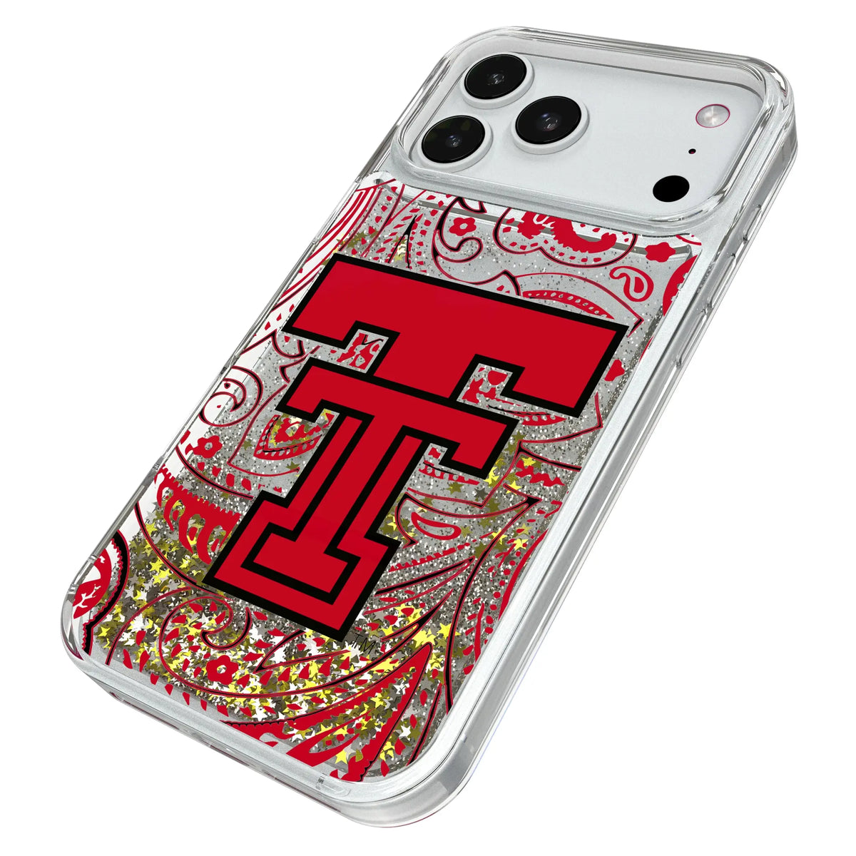 Texas Tech Red Raiders Paisley Glitter Phone Case for Apple iPhone