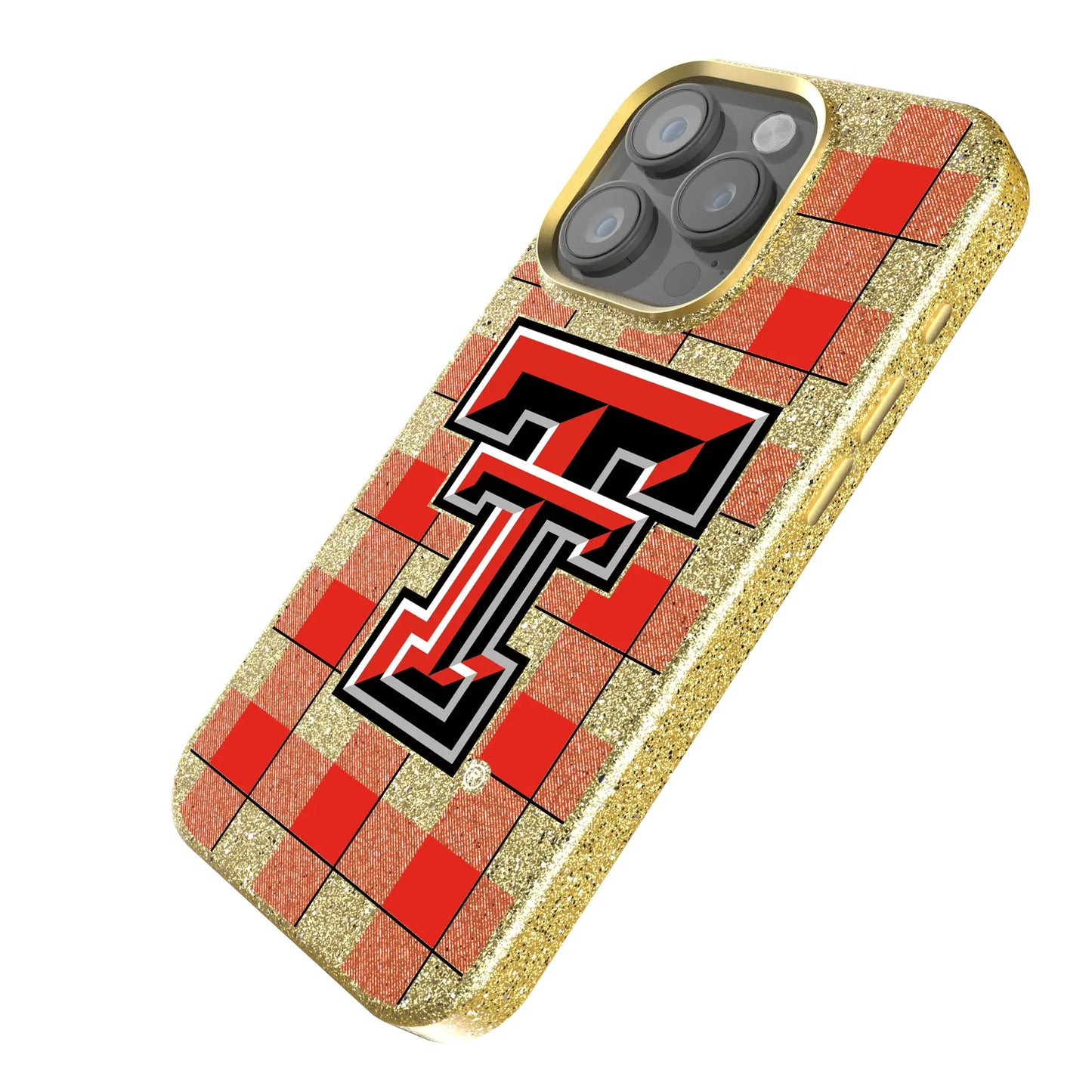 Texas Tech Red Raiders Plaid Bling Phone Case for Apple iPhone