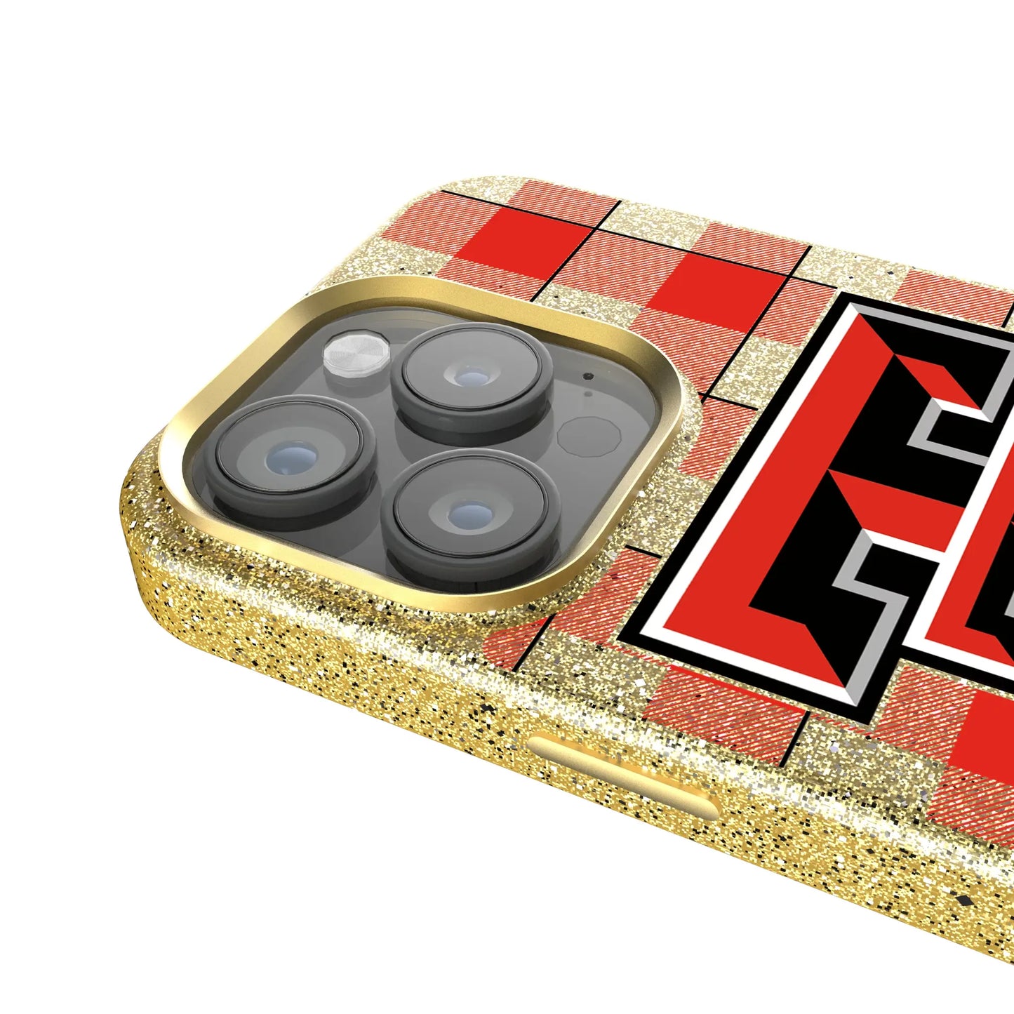 Texas Tech Red Raiders Plaid Bling Phone Case for Apple iPhone