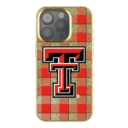 Texas Tech Red Raiders Plaid Bling Phone Case for Apple iPhone