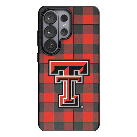 Texas Tech Red Raiders Plaid MagSafe Compatible Phone Case for Samsung Galaxy