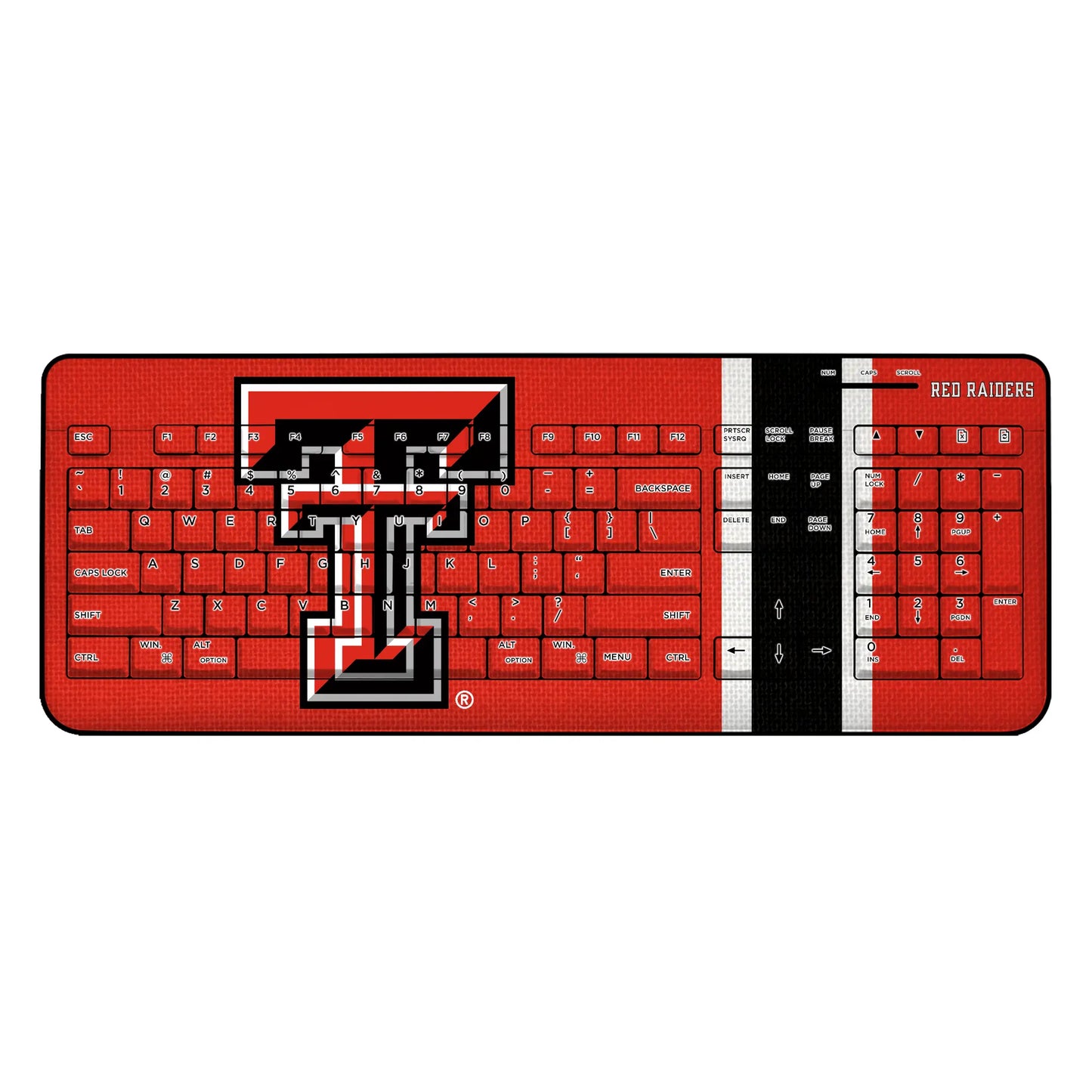 Texas Tech Red Raiders Stripe Wireless USB Keyboard
