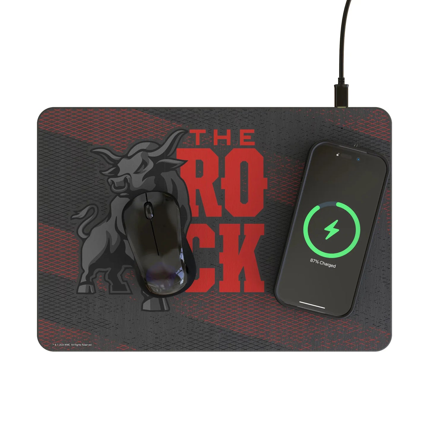 The Rock Steel 15-Watt Wireless Charger and Mouse Pad