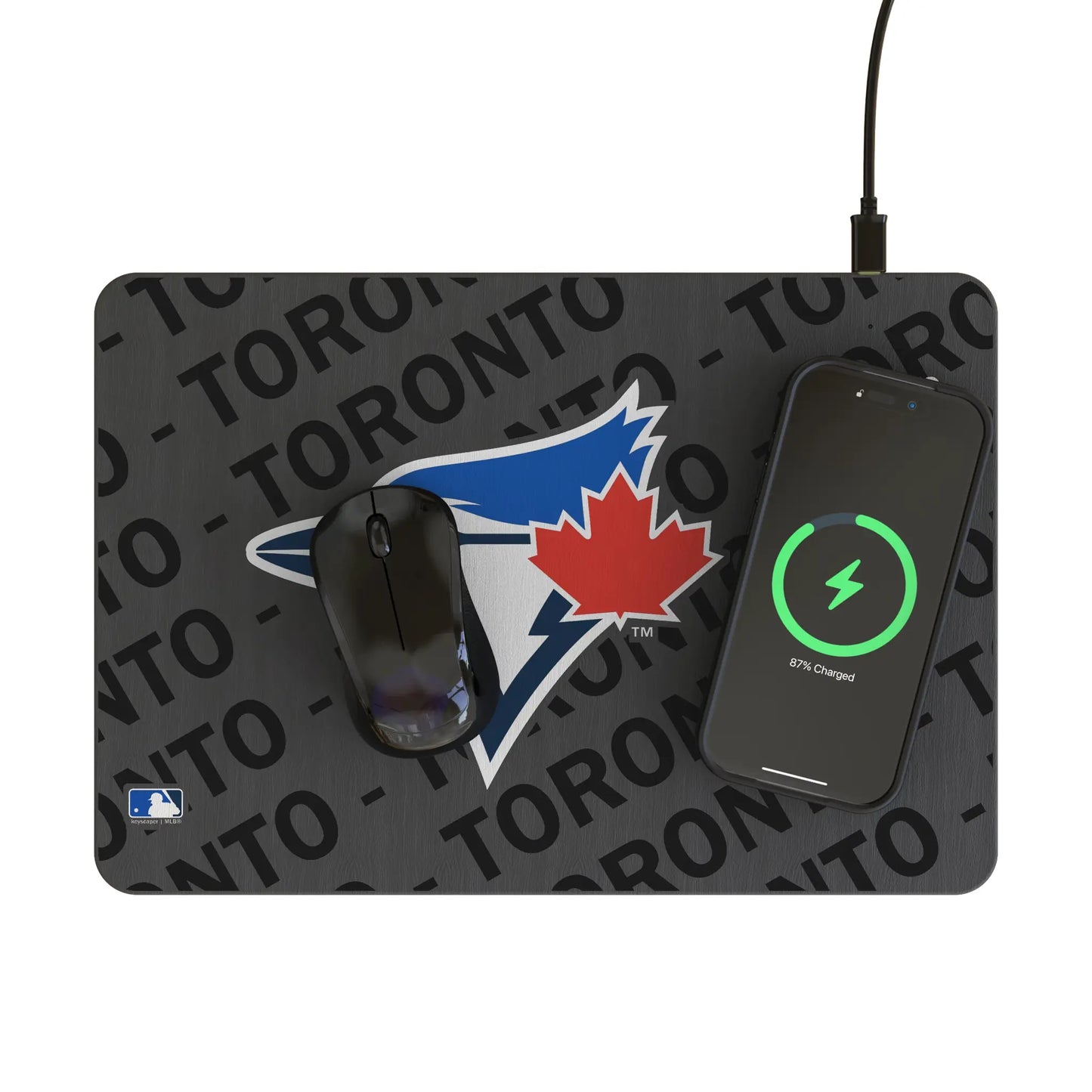 Toronto Blue Jays Monocolor Tilt 15-Watt Wireless Charger and Mouse Pad