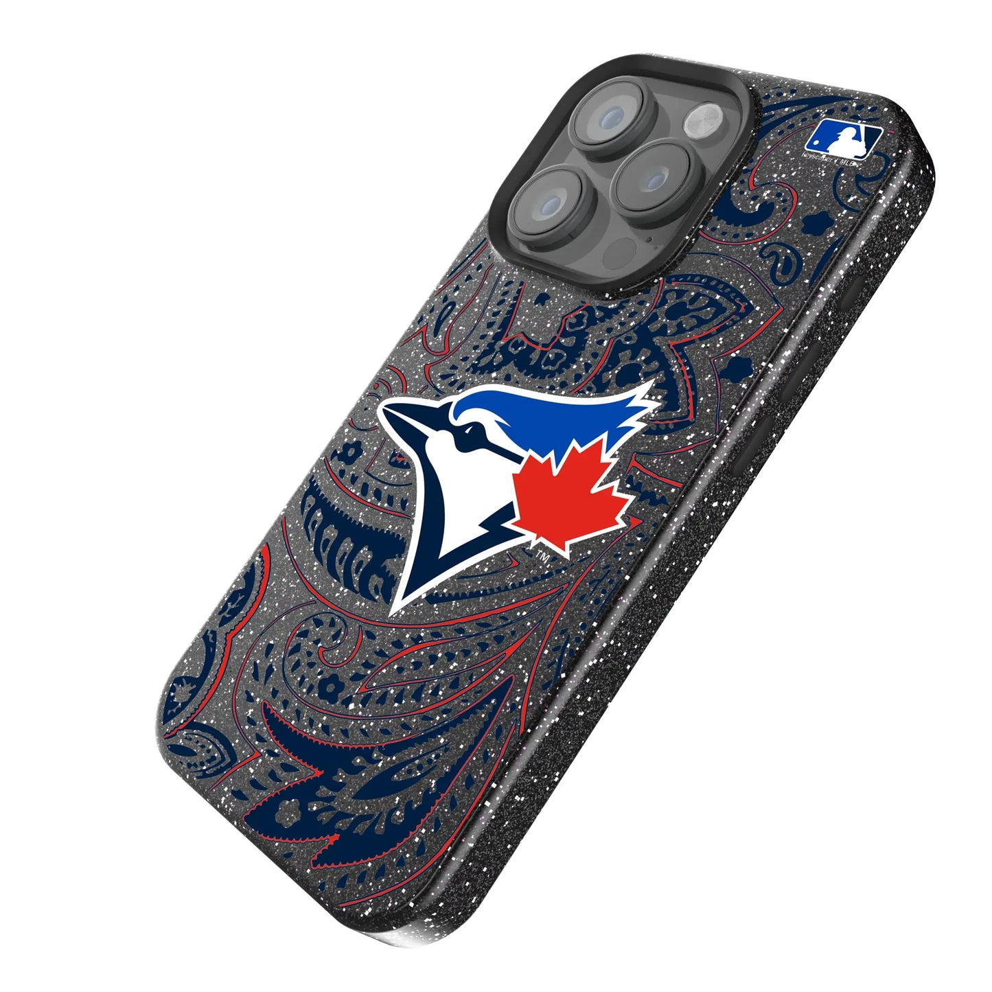 Toronto Blue Jays Paisley Black Bling Phone Case for Apple iPhone