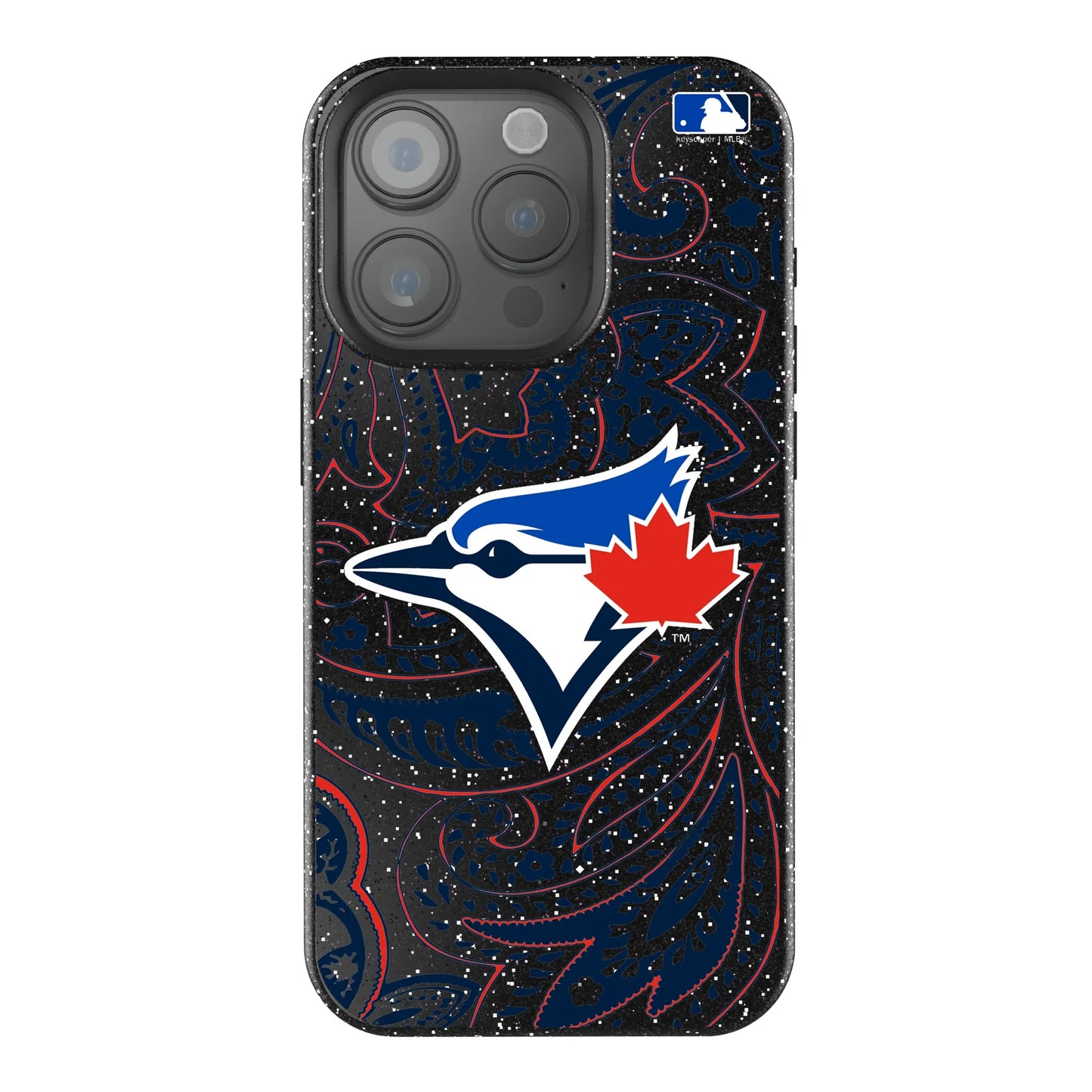 Toronto Blue Jays Paisley Black Bling Phone Case for Apple iPhone