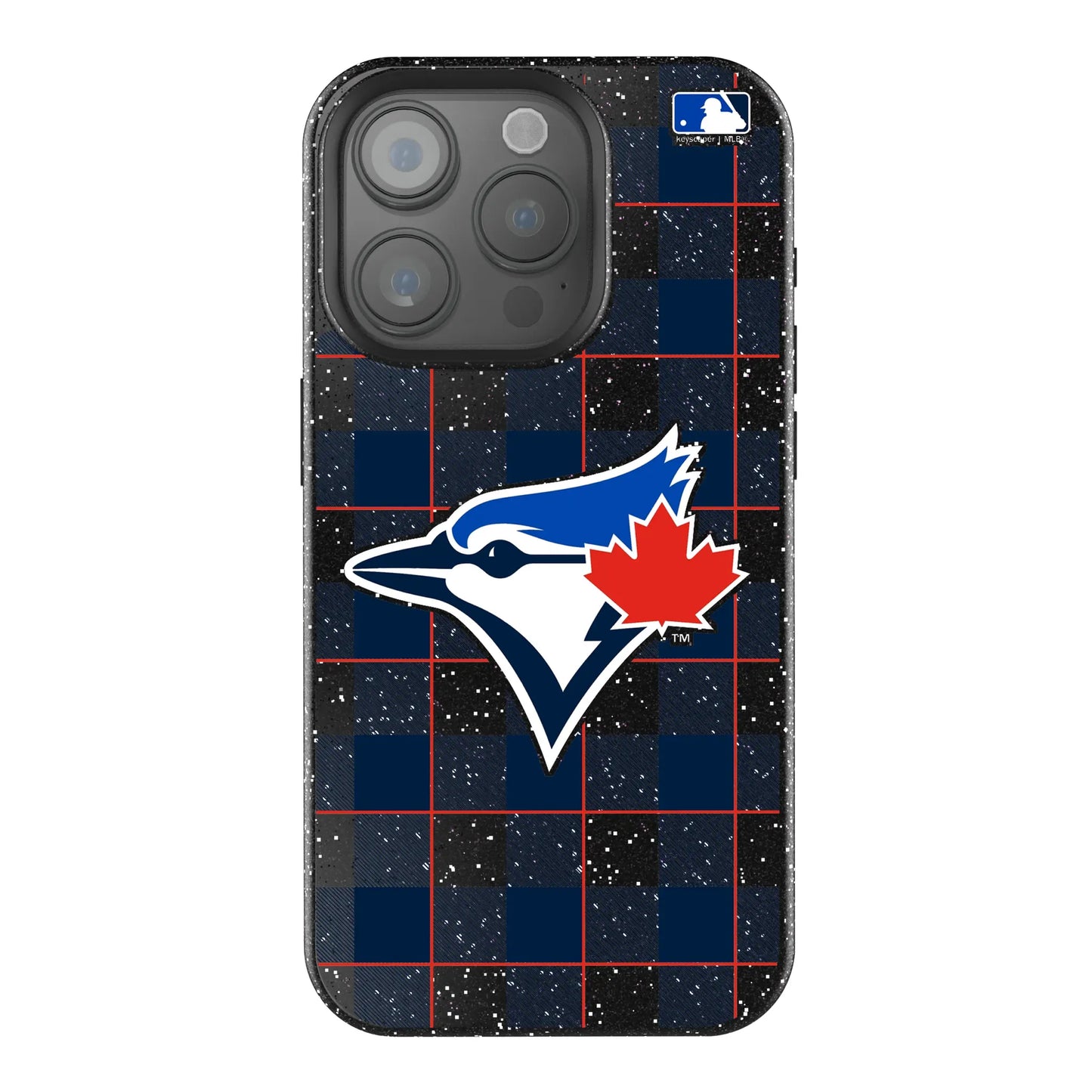 Toronto Blue Jays Plaid Black Bling Phone Case for Apple iPhone