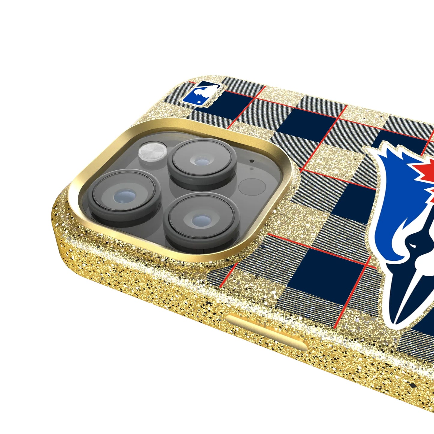 Toronto Blue Jays Plaid Bling Phone Case for Apple iPhone