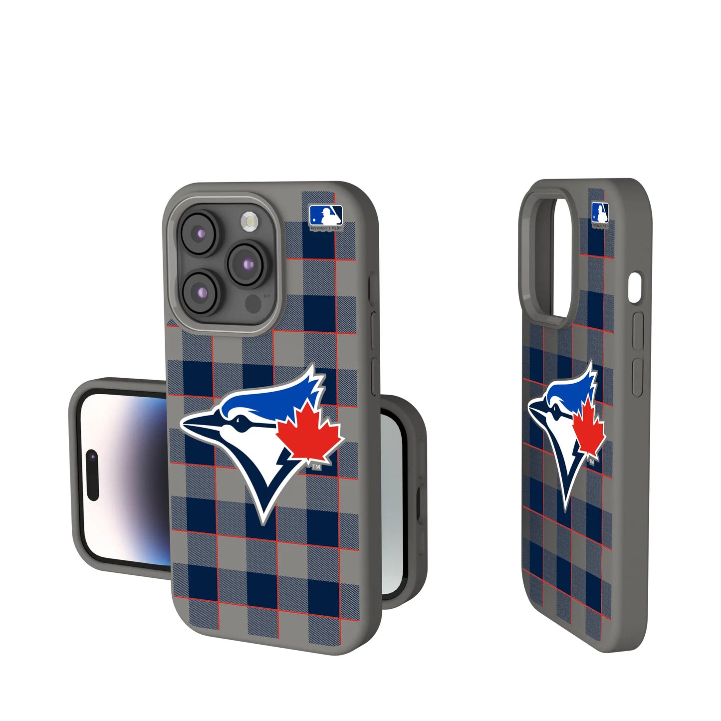 Toronto Blue Jays Plaid Soft Touch Phone Case for Apple iPhone