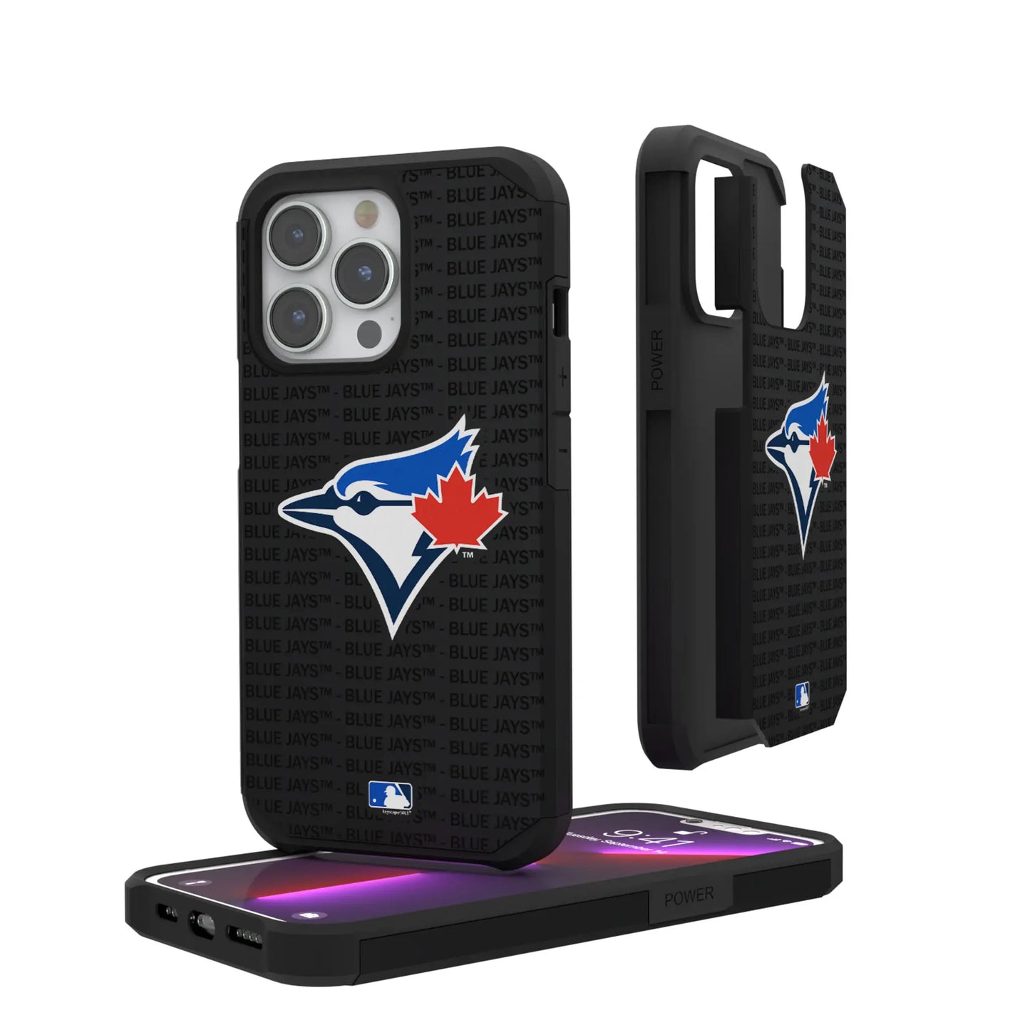 Toronto Blue Jays Text Backdrop Rugged Phone Case for Apple iPhone