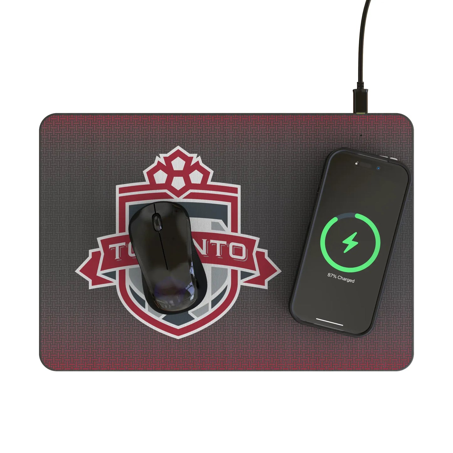 Toronto FC Linen 15-Watt Wireless Charger and Mouse Pad