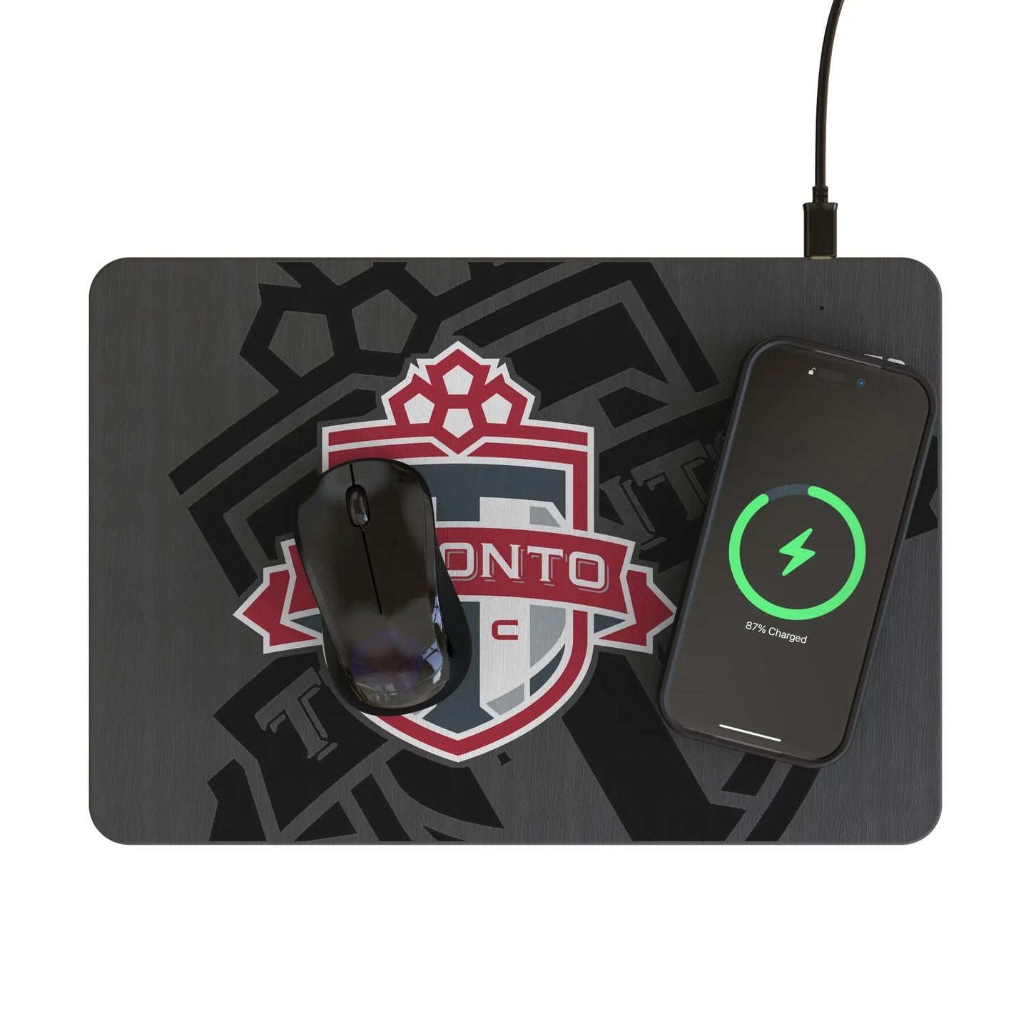 Toronto FC Monocolor Tilt 15-Watt Wireless Charger and Mouse Pad