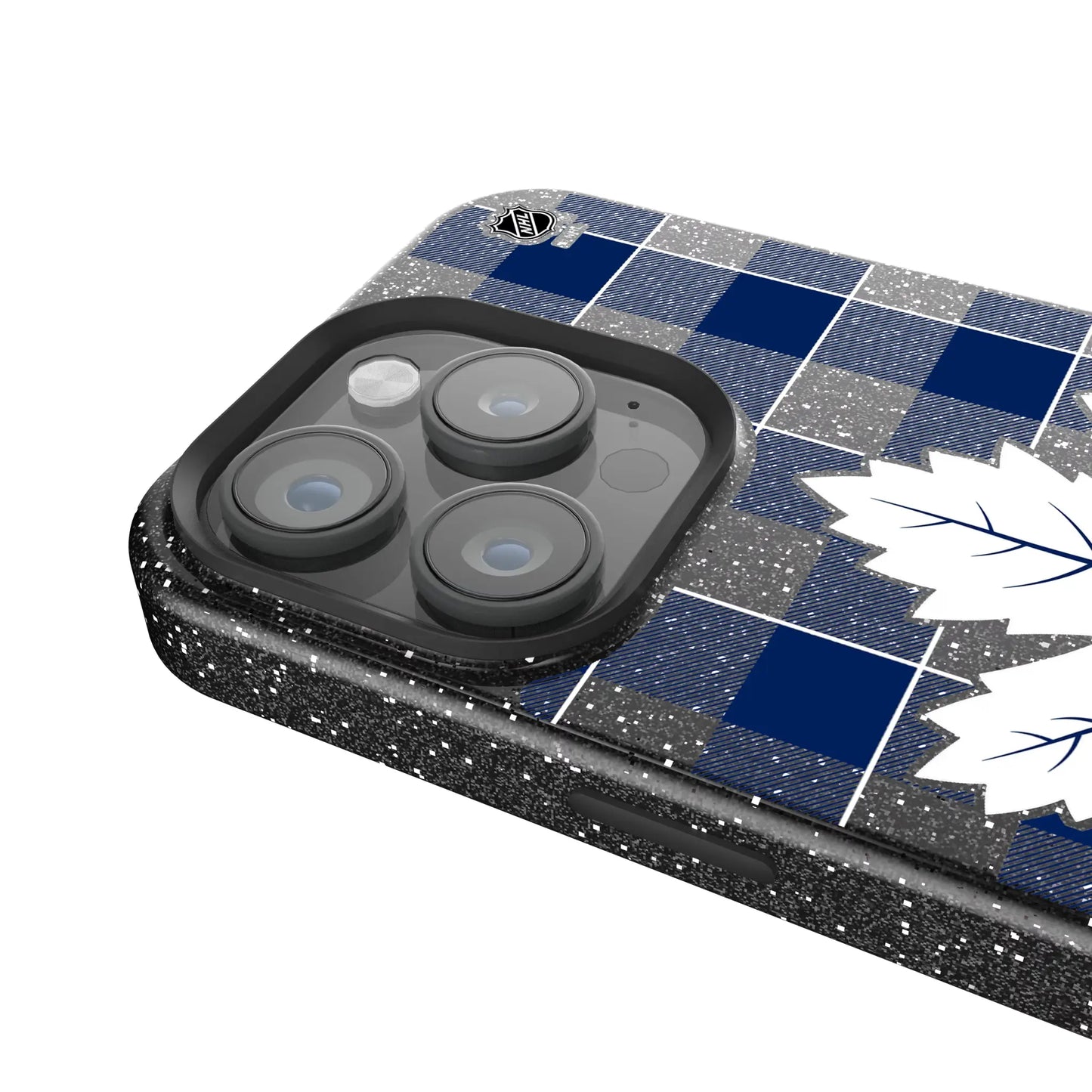 Toronto Maple Leafs Plaid Black Bling Phone Case for Apple iPhone