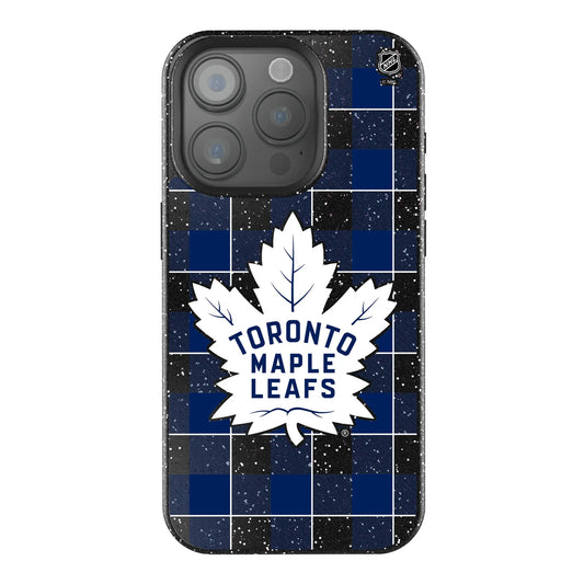 Toronto Maple Leafs Plaid Black Bling Phone Case for Apple iPhone