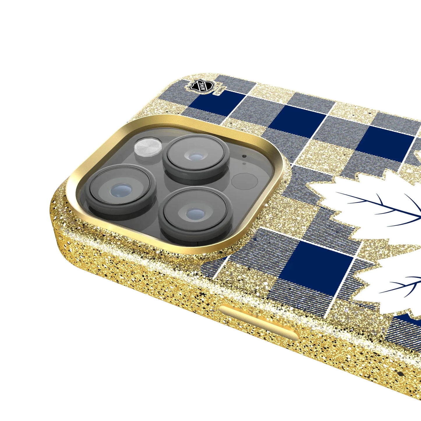Toronto Maple Leafs Plaid Bling Phone Case for Apple iPhone