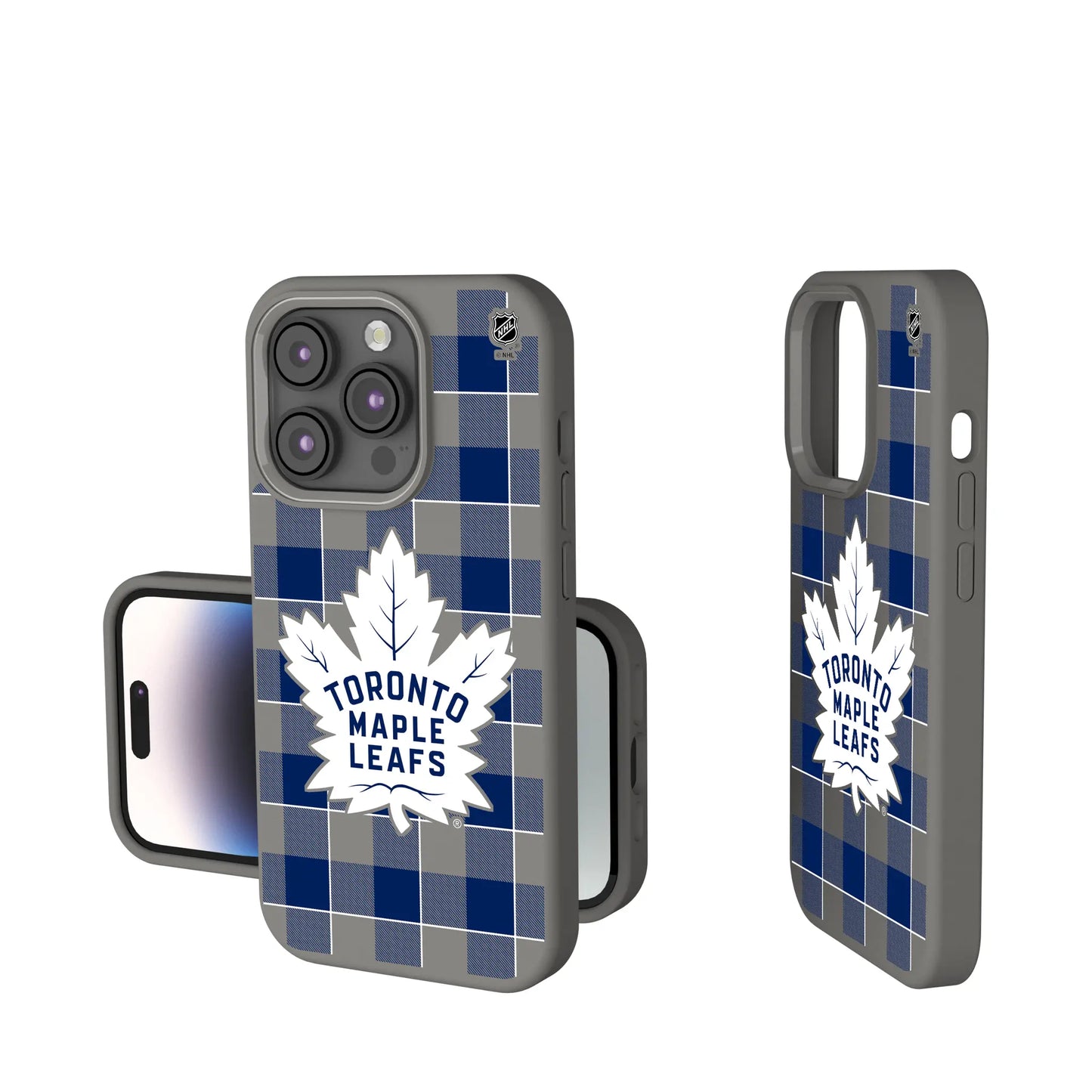 Toronto Maple Leafs Plaid Soft Touch Phone Case for Apple iPhone