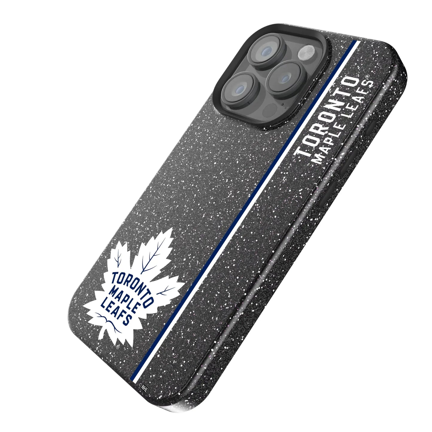 Toronto Maple Leafs Sidebar Black Bling Phone Case for Apple iPhone