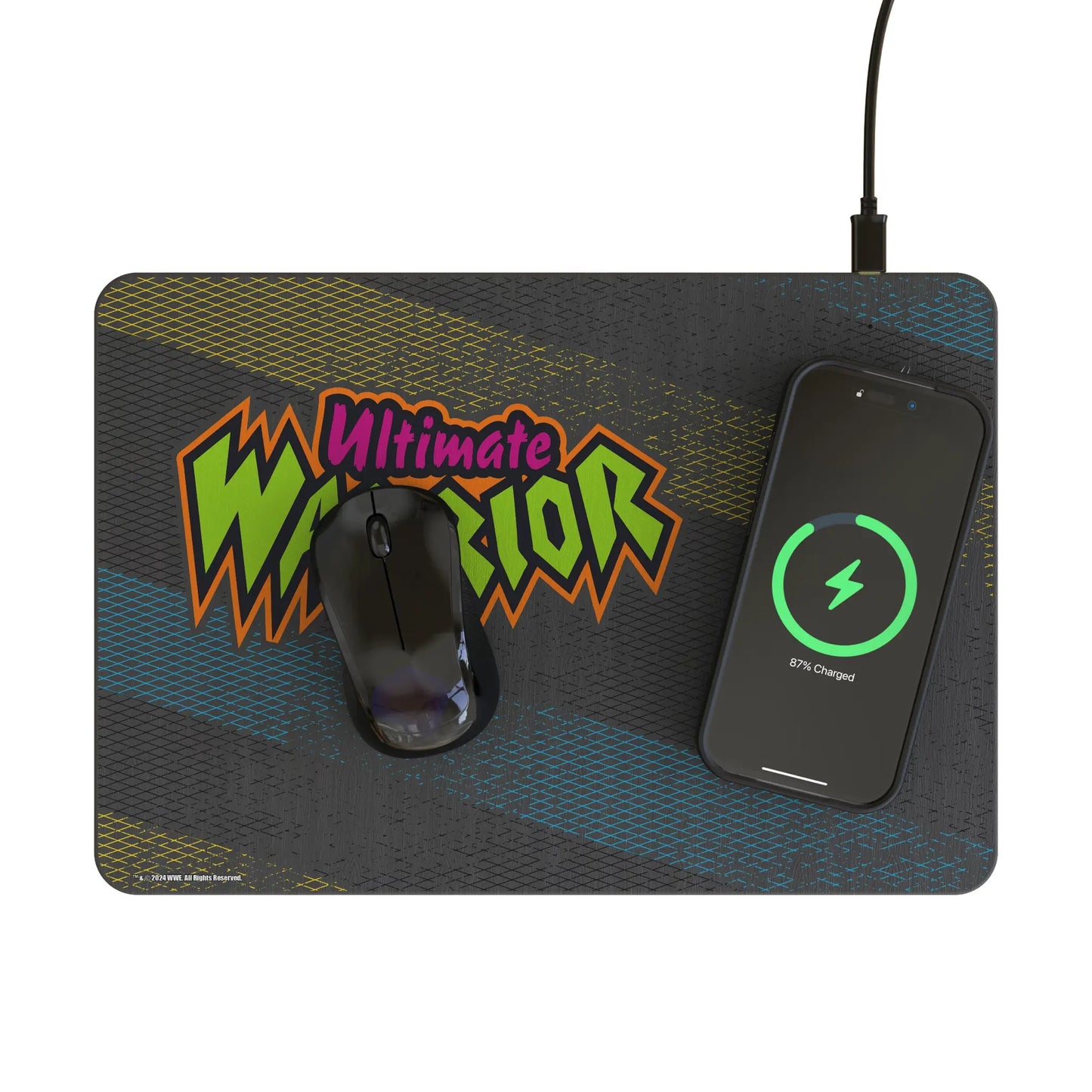 Ultimate Warrior Steel 15-Watt Wireless Charger and Mouse Pad