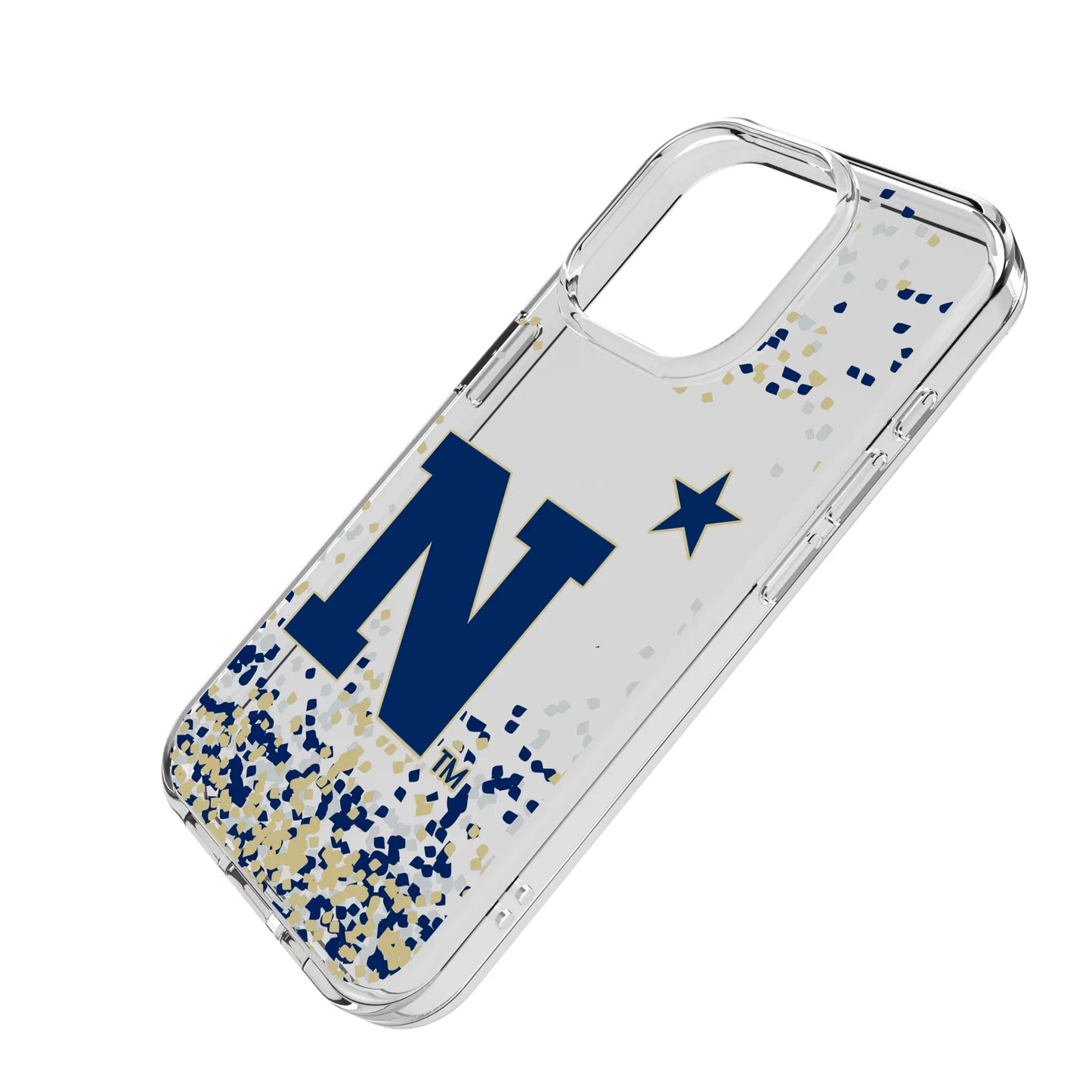 United State Naval Academy Midshipmen Confetti Clear Phone Case for Apple iPhone