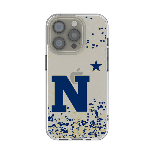 United State Naval Academy Midshipmen Confetti Clear Phone Case for Apple iPhone