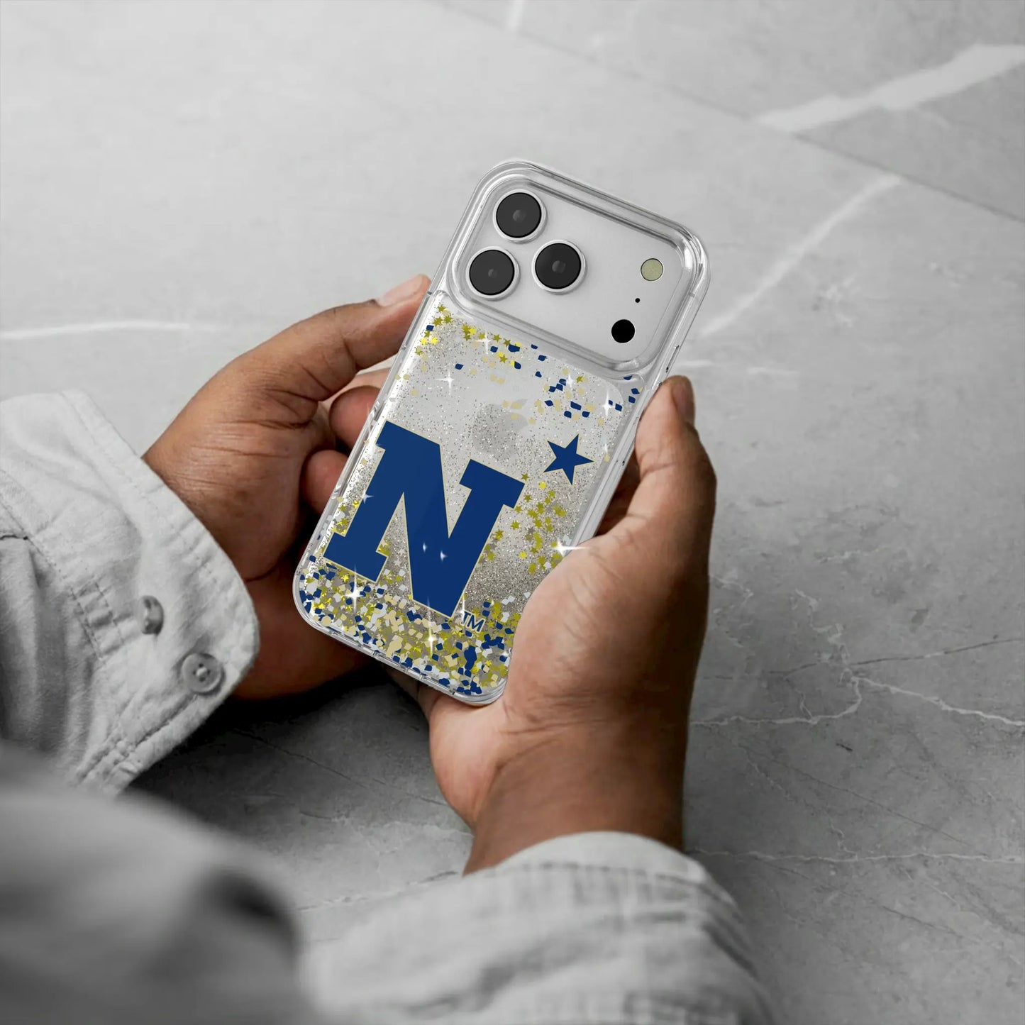 United State Naval Academy Midshipmen Confetti Glitter Phone Case for Apple iPhone
