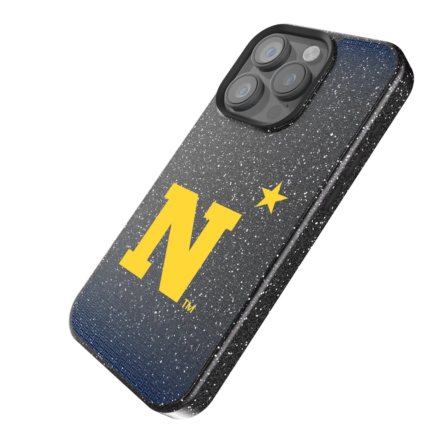 United State Naval Academy Midshipmen Linen Black Bling Phone Case for Apple iPhone