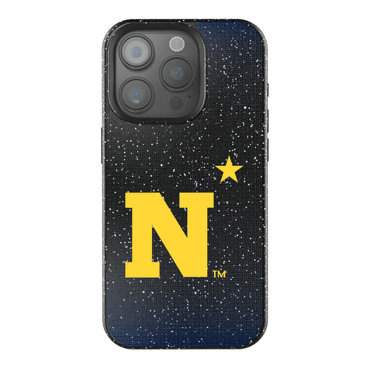 United State Naval Academy Midshipmen Linen Black Bling Phone Case for Apple iPhone