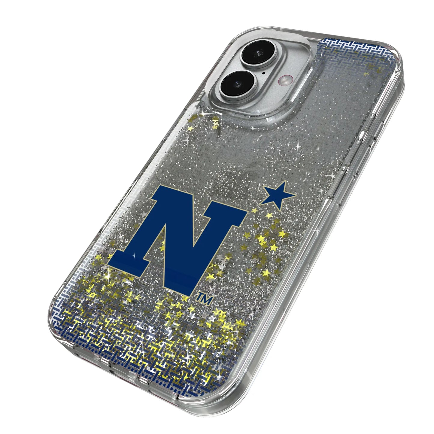 United State Naval Academy Midshipmen Linen Glitter Phone Case for Apple iPhone