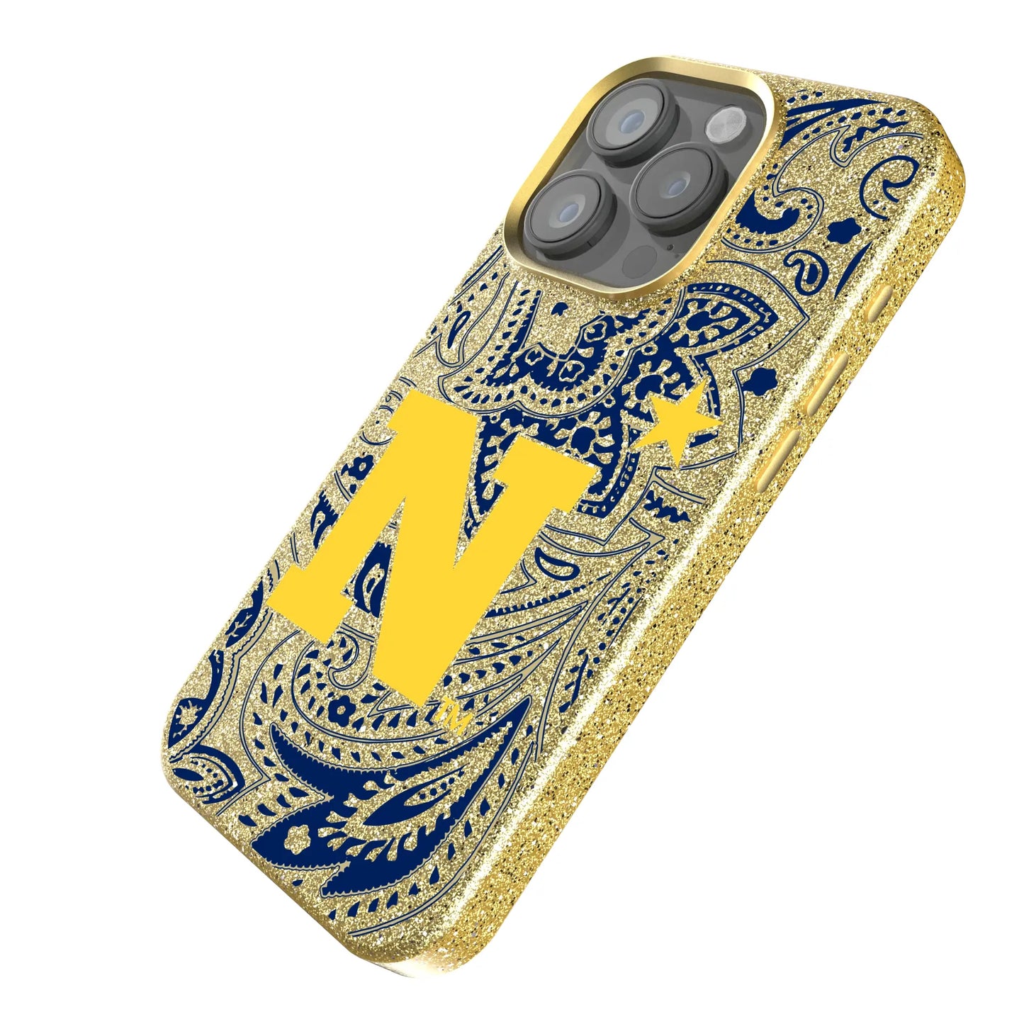 United State Naval Academy Midshipmen Paisley Bling Phone Case for Apple iPhone