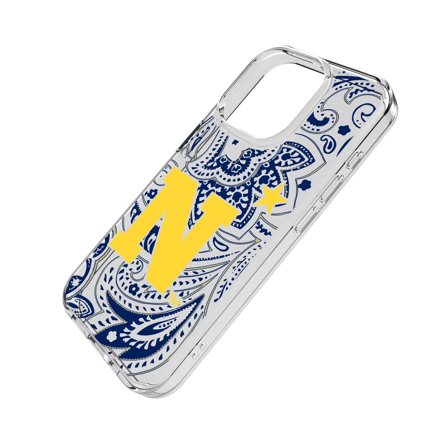United State Naval Academy Midshipmen Paisley Clear Phone Case for Apple iPhone