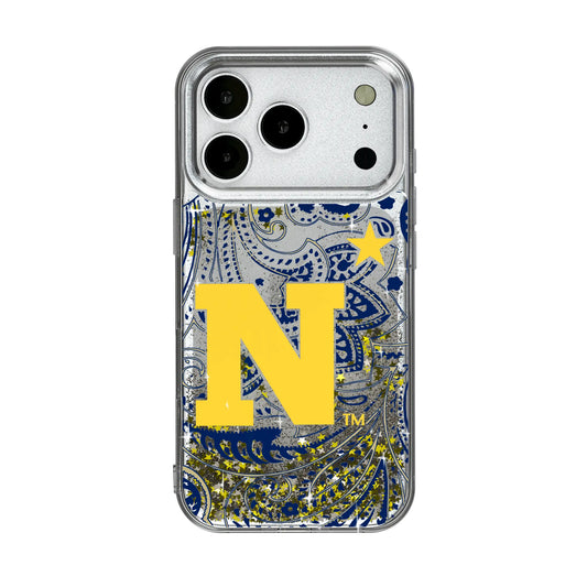 United State Naval Academy Midshipmen Paisley Glitter Phone Case for Apple iPhone