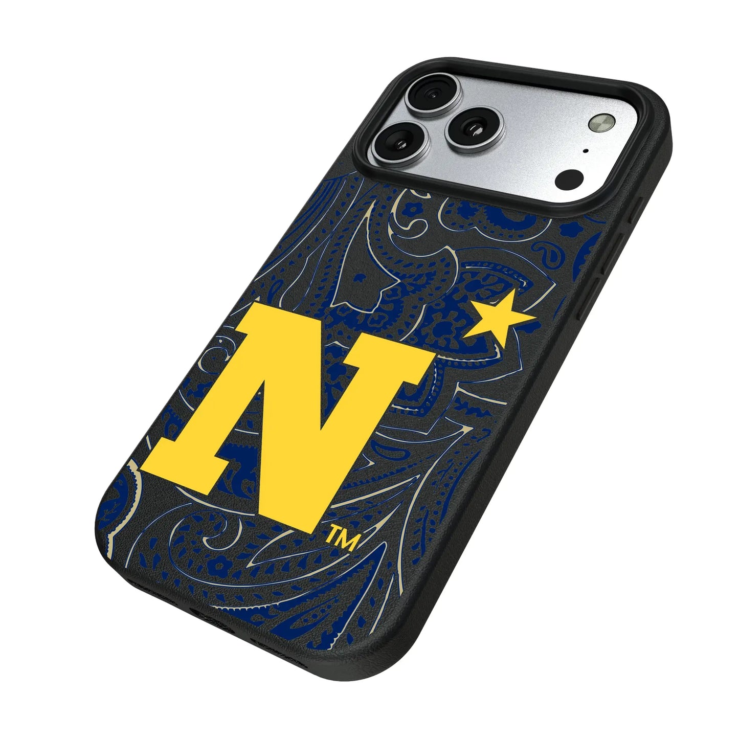 United State Naval Academy Midshipmen Paisley MagSafe Compatible Phone Case for Apple iPhone