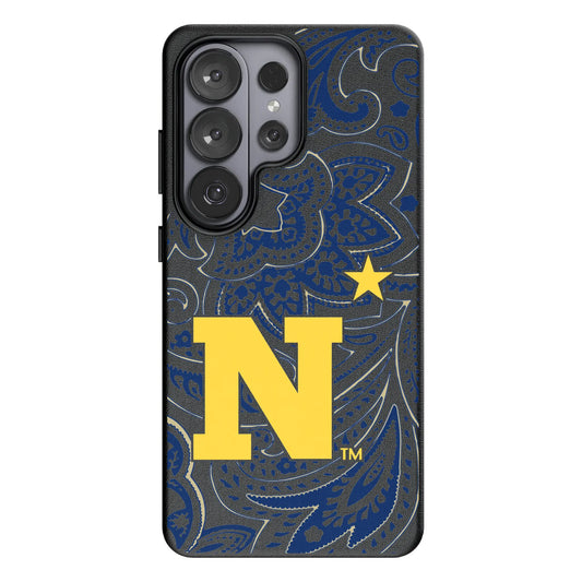 United State Naval Academy Midshipmen Paisley MagSafe Compatible Phone Case for Samsung Galaxy