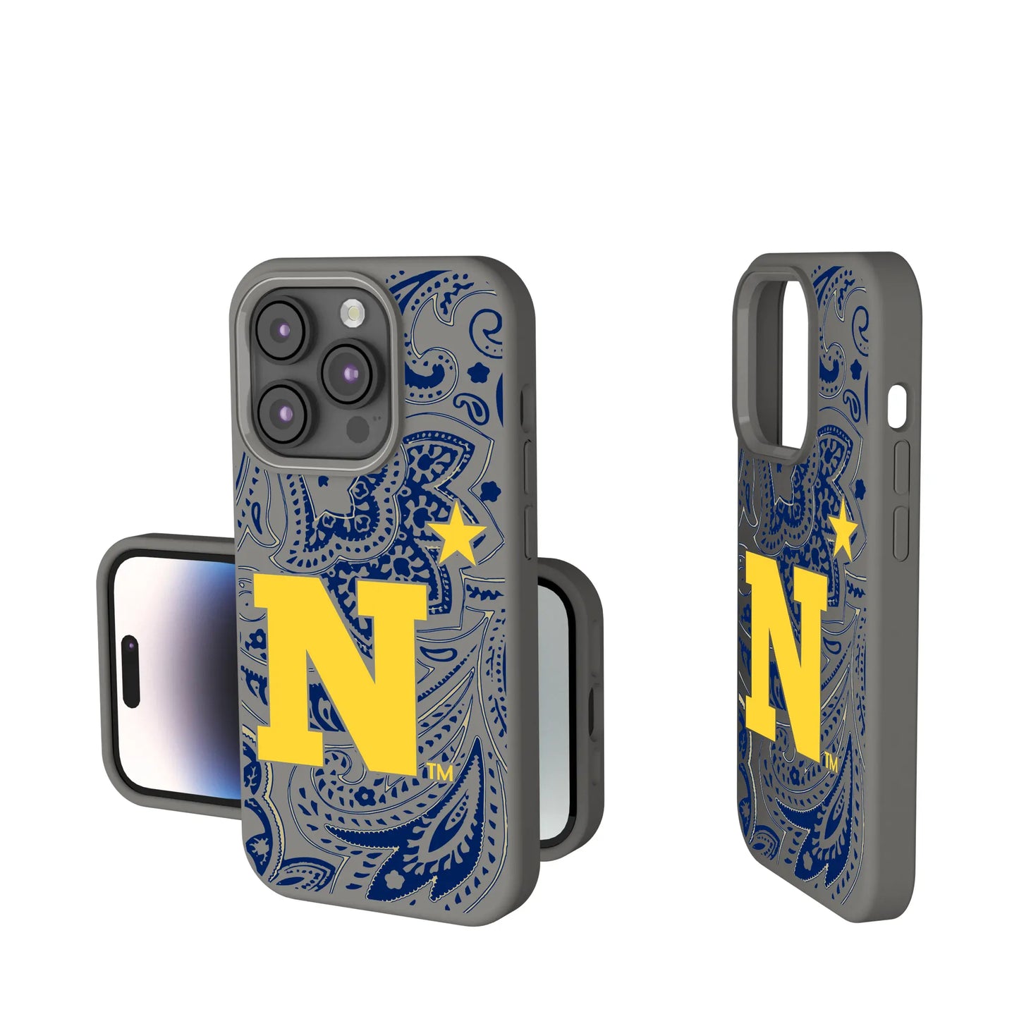 United State Naval Academy Midshipmen Paisley Soft Touch Phone Case for Apple iPhone