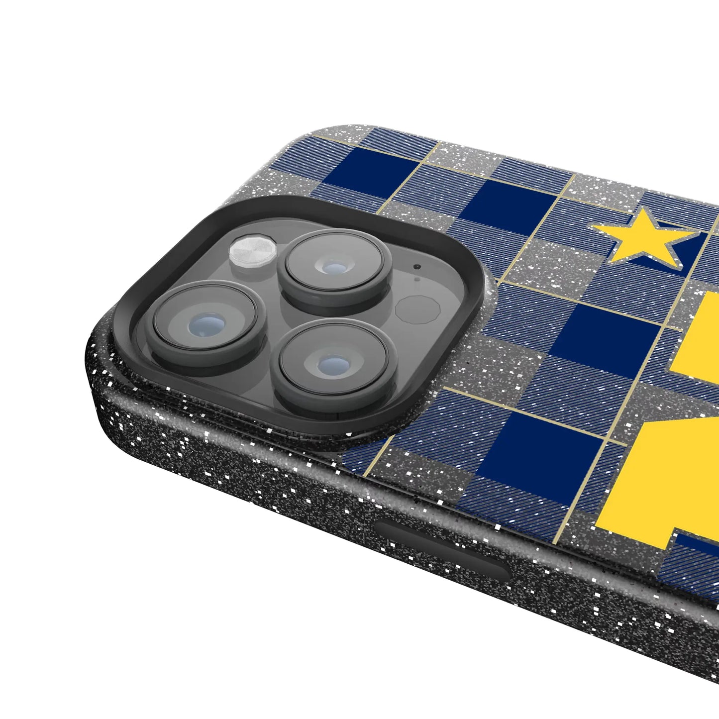 United State Naval Academy Midshipmen Plaid Black Bling Phone Case for Apple iPhone